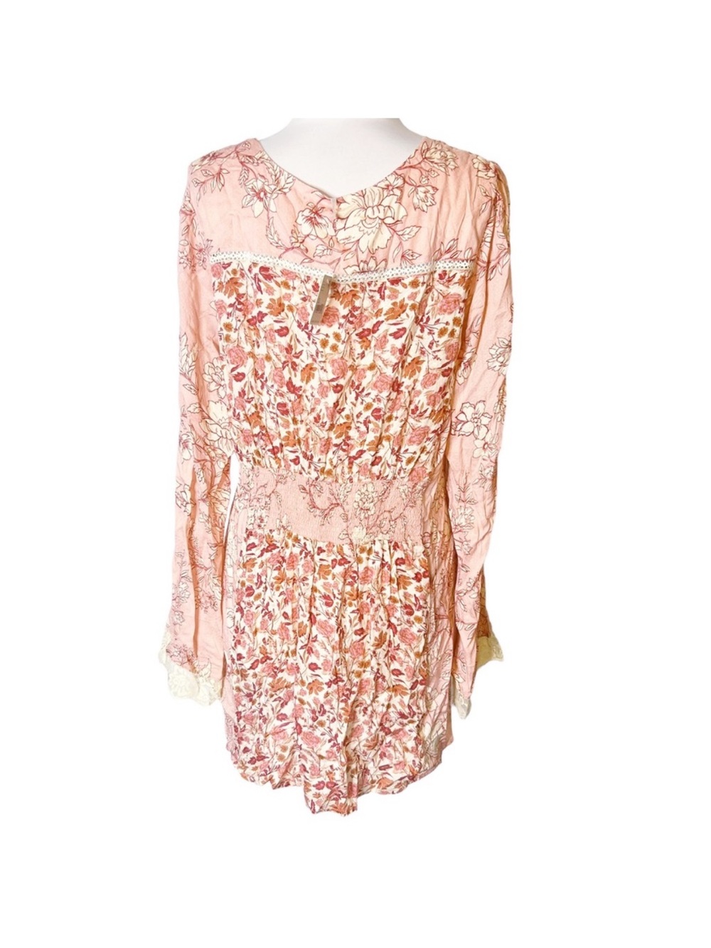 NWT, Free People Odette Pedal Combo Floral Lace-Trim Top - Picture 7 of 11